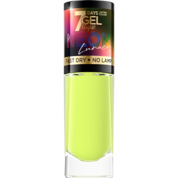 Eveline cosmetics 7 days gel laque neon lunacy lac de unghii cu stralucire neon