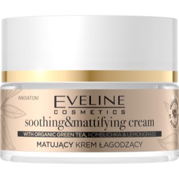 Eveline cosmetics organic gold crema de piele ușor liniștitoare cu ceai verde