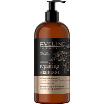 Eveline cosmetics organic gold sampon pentru regenerare pentru păr uscat și deteriorat