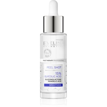 Eveline Cosmetics Serum Shot 15% Glycolic Acid exfoliant facial pentru netezirea pielii pentru uniformizarea nuantei tenului
