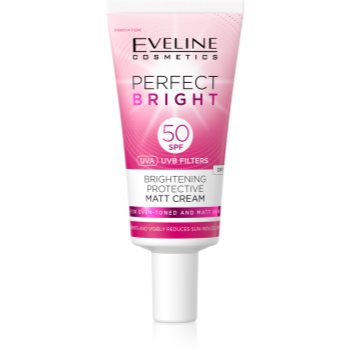  Protecție contra radiațiilor solare, Eveline Cosmetics Perfect Bright SPF 50 crema pentru fata, protectoare si matifianta SPF 50 - Sellmag.ro