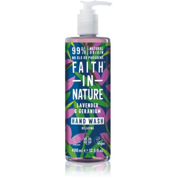 Faith In Nature Lavender & Geranium Săpun natural pentru mâini cu esente de lavanda Faith in Nature