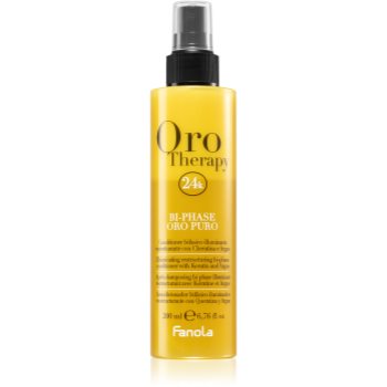 Fanola Oro Therapy Bi-Phase Oro Puro conditioner Spray Leave-in pentru par lipsit de viata