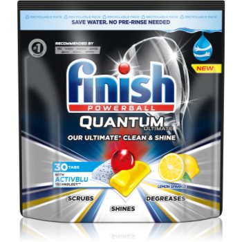 Finish Quantum Ultimate Lemon Sparkle capsule pentru mașina de spălat vase Finish