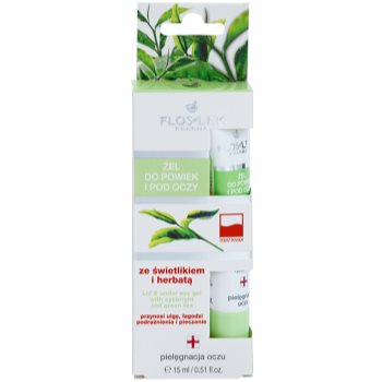FlosLek Pharma Eye Care Gel pentru jurul ochilor cu un luminator și ceai verde - 1 | YEO