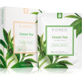 FOREO Farm to Face Sheet Mask Green Tea masca de celule cu efect calmant pentru ten mixt