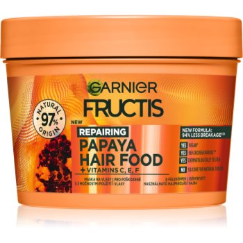 Garnier Fructis Papaya Hair Food mască regeneratoare pentru părul deteriorat