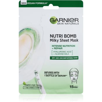 Garnier Skin Naturals Nutri Bomb mască textilă nutritivă pentru tenul uscat