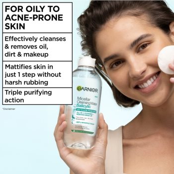 Garnier Salicylic Micellar Cleansing Water apa pentru curatare cu particule micele cu acid salicilic Solutie micelara, Garnier Salicylic Micellar Cleansing Water apa pentru curatare cu particule micele cu acid salicilic - Sellmag.ro