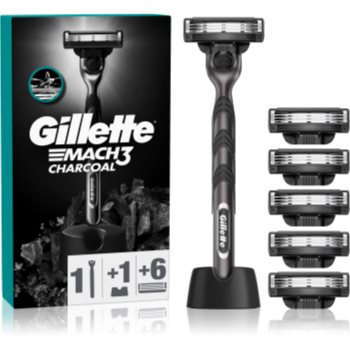 Gillette Mach3 Charcoal aparat de ras cu suport + lame de rezervă