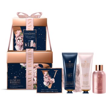Grace Cole Luxury Bathing Velvet Rose & Peony set cadou (cu aromă de trandafiri)