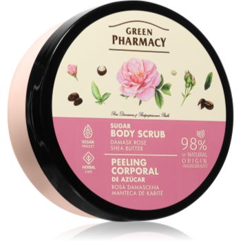 Green Pharmacy Damask Rose & Shea Butter Body Scrub exfoliant de corp cu zahăr