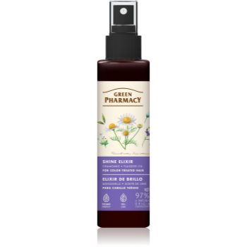 Green Pharmacy Chamomile & Flaxseed oil Elixir elixir leave-in pentru păr vopsit