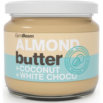 GymBeam Almond Butter with Coconut and White Choco unt de nuci cu ciocolata