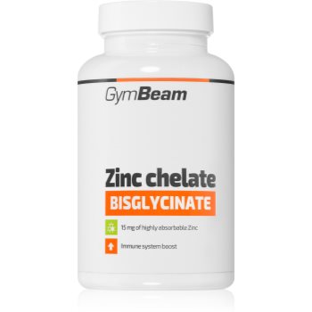 GymBeam Zinc Chelate Bisglycinate capsule pentru susținerea sistemului imunitar și frumusețea tenului și a unghiilor