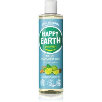 Happy Earth 100% Natural Shower Gel Cedar Lime gel de duș