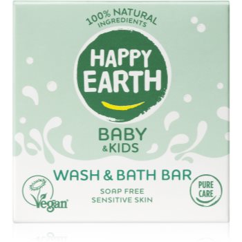 Happy Earth 100% Natural Wash & Bath Bar for Baby & Kids săpun solid pentru copii