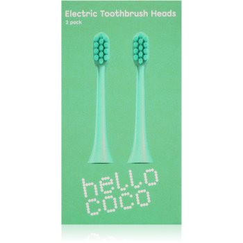 Hello Coco Electric Toothbrush Heads Green capete de schimb pentru periuta de dinti
