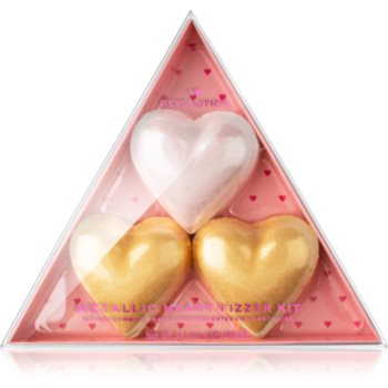 I Heart Revolution Fizzer Kit Mettalic Heart tablete colorate efervescente pentru baie I Heart Revolution