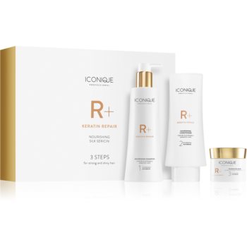 ICONIQUE R+ Keratin repair 3 steps for strong and shiny hair set cadou (pentru par slab) Accesorii