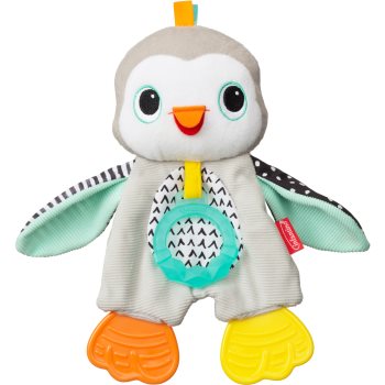 Infantino Cuddly Teether Penguin jucărie de pluș pentru dentiție