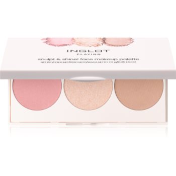 Inglot Face Palette iluminator, pudră bronzantă și blush