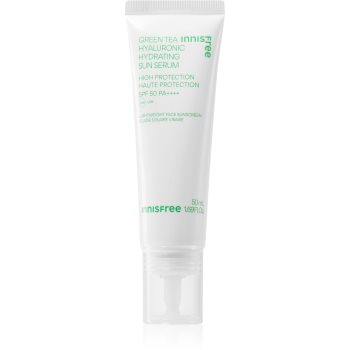 innisfree Green Tea Hyaluronic Sun Serum crema fluida hidratanta cu efect calmant