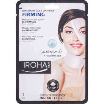 Iroha Firming Pearl masca din bumbac pentru fata si gat, cu ser din perle si ser hialuronic