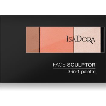 IsaDora Face Sculptor 3-in-1 Palette paleta bronzare si stralucire Isadora imagine noua