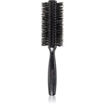 Janeke Black Line Tumbled Wood Hairbrush Ø 55mm Perie Rotunda Pentru Par Cu Peri De Nailon Si De Mistret