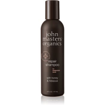 John Masters Organics Honey & Hibiscus șampon regenerator pentru par deteriorat