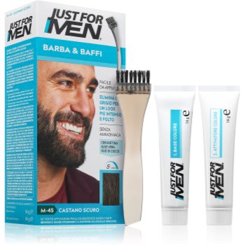 Just for Men Men Moustache & Beard фарба для бороди для зафарбовування сивини відтінок M-45 Dark Brown 1 кс