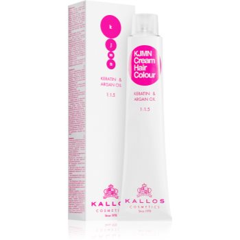 Kallos KJMN Professional Cream Hair Colour Keratin & Argan Oil фарба для волосся з кератином та аргановою олією відтінок 7.66 Medium Red Blond 100 мл