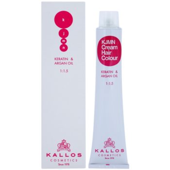 Kallos KJMN Cream Hair Colour Keratin & Argan Oil culoare par cu keratina si ulei de argan accesorii