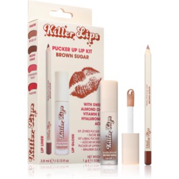 Killer Lips Pucker Up Lip Kit set de buze pentru femei Brown Sugar