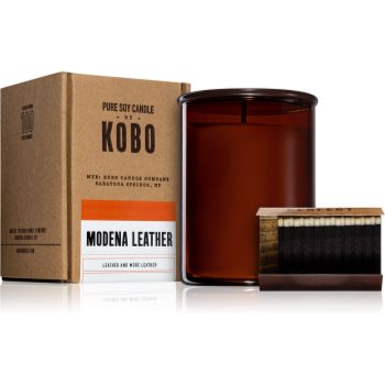 KOBO Woodblock Modena Leather lumânare parfumată