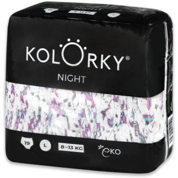 Kolorky Night Unicorn scutece ECO pentru ingrijire de noapte si protectie marimea L 8-13 Kg