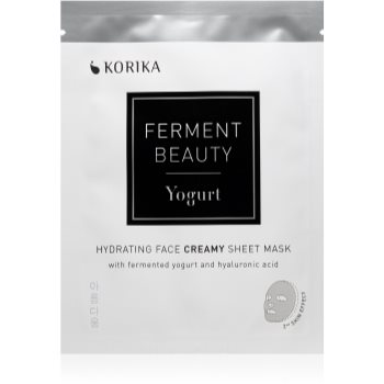 KORIKA FermentBeauty Hydrating Face Sheet Mask with Fermented Yogurt and Hyaluronic Acid mască facială de pânză cu efect hidratant, cu iaurt fermentat și acid hialuronic