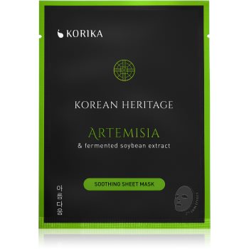 KORIKA Korean Heritage Artemisia & Fermented Soybean Extract Soothing Sheet Mask mască textilă calmantă