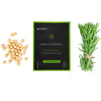 KORIKA Korean Heritage Artemisia & Fermented Soybean Extract Soothing Sheet Mask mască textilă calmantă - 1 | YEO