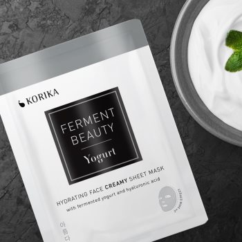 KORIKA FermentBeauty Hydrating Face Sheet Mask with Fermented Yogurt and Hyaluronic Acid mască facială de pânză cu efect hidratant, cu iaurt fermentat și acid hialuronic - 1 | YEO
