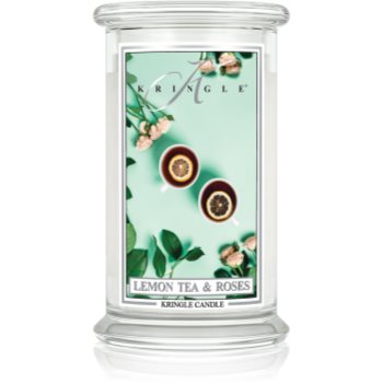Kringle Candle Classic Lemon Tea & Roses lumânare parfumată Parfumuri pentru casa, Kringle Candle Classic Lemon Tea & Roses lumânare parfumată - Sellmag.ro