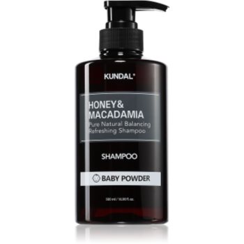 KUNDAL Honey & Macadamia Baby Powder sampon natural pentru păr uscat și deteriorat