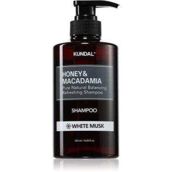 KUNDAL Honey & Macadamia White Musk sampon natural pentru păr uscat și deteriorat