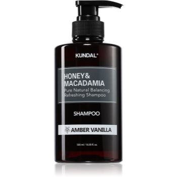 KUNDAL Honey & Macadamia Amber Vanilla sampon natural pentru păr uscat și deteriorat