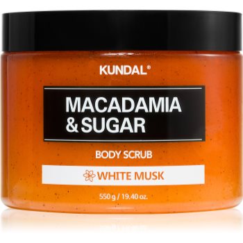 KUNDAL Macadamia & Sugar White Musk exfoliant din zahar unt de shea