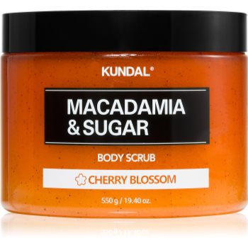 KUNDAL Macadamia & Sugar Cherry Blossom exfoliant din zahar unt de shea
