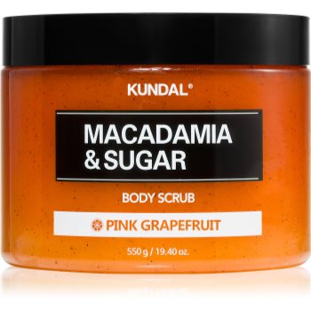 KUNDAL Macadamia & Sugar Body Scrub Pink Grapefruit exfoliant delicat pentru corp cu efect calmant