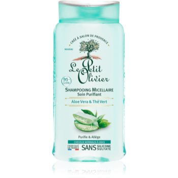 Le Petit Olivier Aloe Vera & Green Tea șampon micelar pentru par normal spre gras