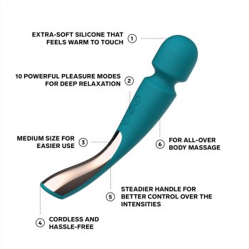 Lelo Smart Wand 2 Medium cap de masaj și vibrator - 1 | YEO